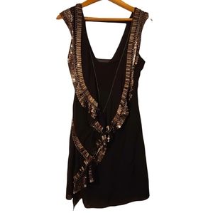 KAREN MILLEN 100% Silk Sleeveless Crepe Dress Sz 8
